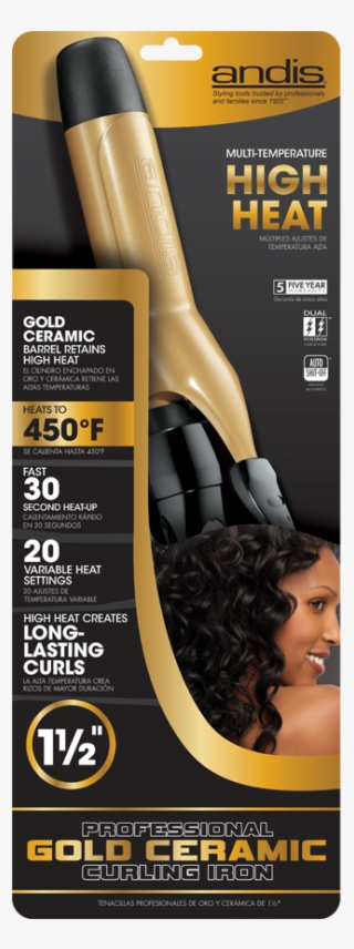 Andis 1-1/2-inch High Heat Ceramic Flat Iron, Black