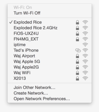 Wi-fi Network Selection Dropdown In Os X - Wireless