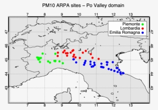 The Colored Dots Mark Locations Of The Arpa Pm 10 Ground-based - Map