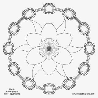 Don't Eat The Paste March Birthstone And Flower Mandala