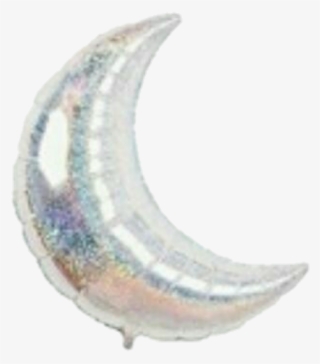 Aesthetic Png Polyvore Balloon Holographic Moon Grey - Moon Png