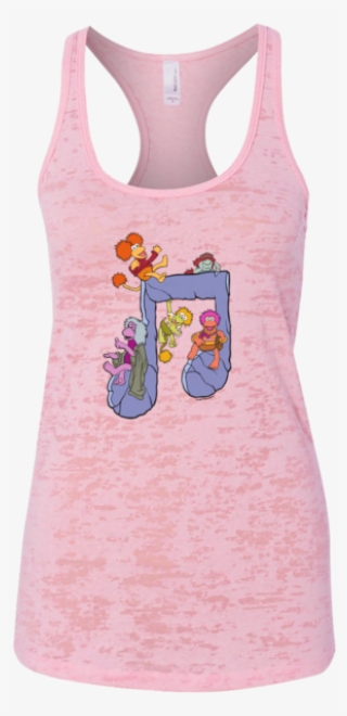 Pink Racer Back Women's Tank With Two Connected Eighth