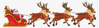 Santa Sleigh Png - Santa With His Reindeer Transparent Background