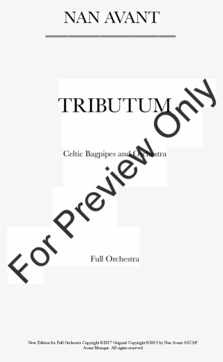 Tributum For Celtic Bagpipes And Full Orchestra Thumbnail - Hooray For Hollywood Williams Orchestral Part
