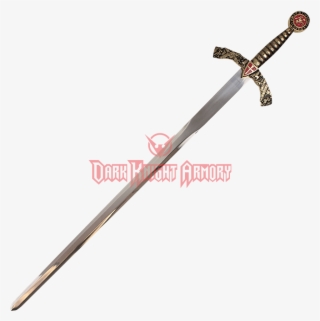 Cross Shield Excalibur Sword With Plaque - Sword