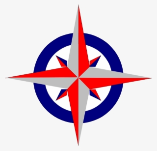 Red Star Png Red White And Blue Star Png Transparent - Orange And Blue Compass