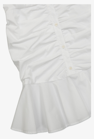 Bell Bottom Ruched Shirt Dress White - Cocktail Dress