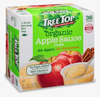 Organic Apple Sauce Variety Cups 36 Pack - Tree Top Apple Sauce, Cinnamon - 12 Count, 3.2 Oz Pouches