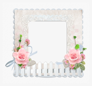 Pink Frame With Roses And Ribbon Gallery Yopriceville