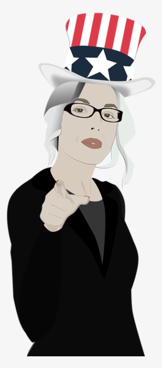 Recruitment, Business Woman, Uncle Sam Hat, I Want - Illustration