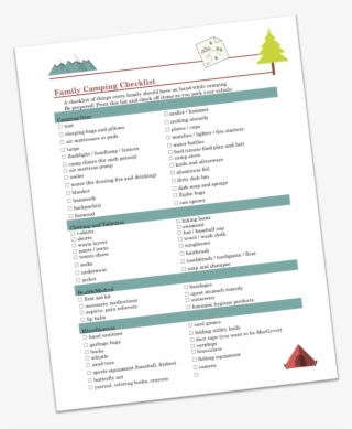 Family Camping Checklist Preview - Poster