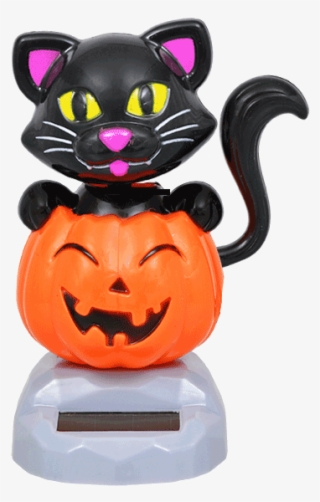 Bulk Plastic Solar-powered Dancing Cats With Pumpkins, - Greenbrier Solar Powered Dancing Halloween Black Cat