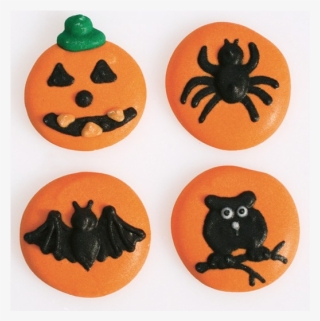 Culpitt Icing Decorations Oranges Halloween, 12 Pieces - Halloween Buttons Edible Sugar Decorations