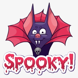 Bat With Big Dracula Fangs And Collar With The Word, - Word