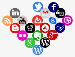 Round Social Media Icons Png Svg Black And White Library - Social Media Icons Combined