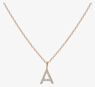 14k Yellow Gold 18k Yellow Gold White Diamonds First - Letter Necklace Png