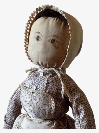 Antique Cloth Doll With Ink Drawn Face On Ruby Lane - Textile