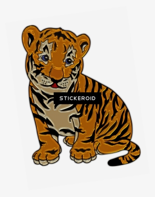 Lion Cub Sitting Plastic Art - Cute Tiger