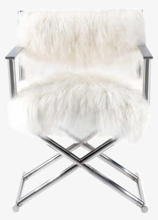 Mongolian Fur Polished Metal Director's Chair Chairish - White Quran Icon