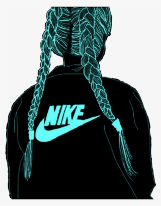Freetoedit Remix Girl Nike Logo Green Black Stick - Illustration