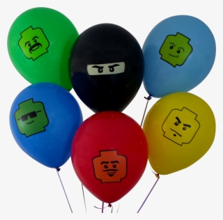 12" Party Balloons For Lego Theme Party, 6 Colors, - Balloons Png Lego