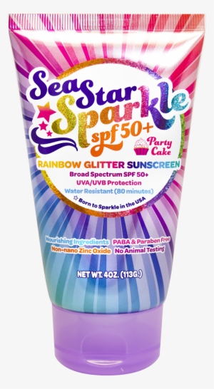 Seastar Sparkle Spf50 Party Cake With Rainbow Glitter - Glitter Sunscreen
