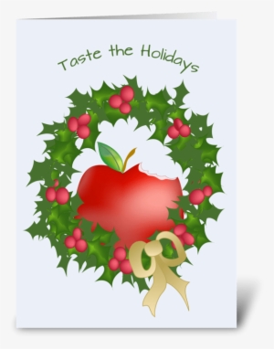 Apple And Wreath - Pencil Wreath - Education Christmas Card