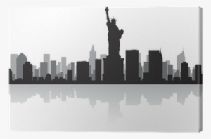 New York City Skyline Silhouette Canvas Print • Pixers® - Select Personalised New York City Wooden Wall Clock