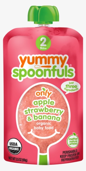 Yummy Spoonfuls Only Apple, Strawberry And Banana 100% - Yummy Spoonfuls Stage 2 Baby Food, Apple