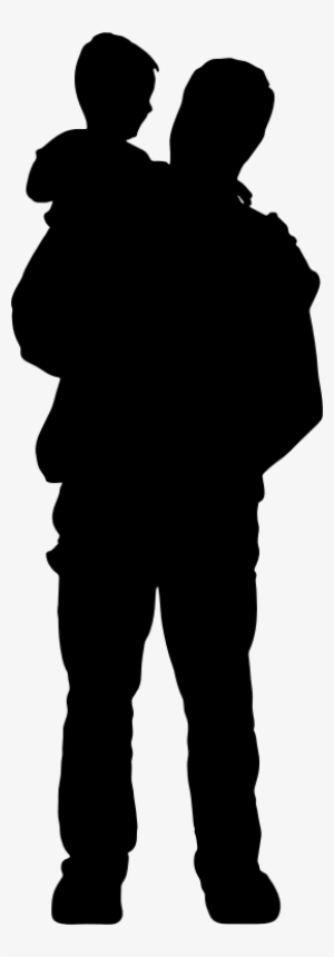 Black Dad And - Father And Son Silhouette Png