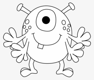 Black And White Black And White Four Arm Monster - Parts Of The Face Worksheets