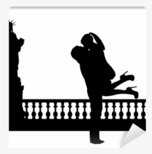 Couple In Love In New York Silhouette Wall Mural •
