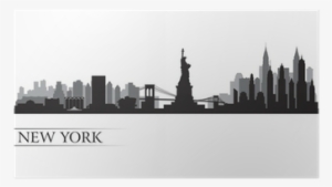 New York City Skyline Detailed Silhouette Poster • - New York Silhouette Vector Skyline