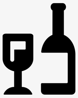 Wine Bottle And Glass Comments - Drinking Symbol