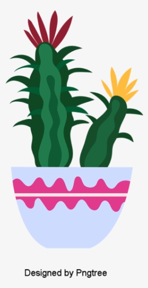 Beautiful Cartoon Cute Hand-painted Plants Potted Cactus - Cartoon