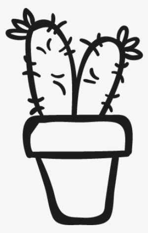 Two Cactus Plant In A Pot Vector - Iconos De Maceta Png