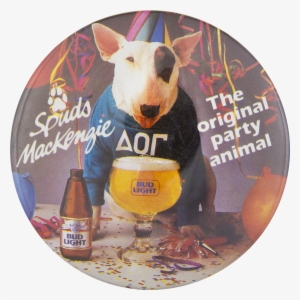 Bud Light Spuds Mackenzie Party Animal Beer Button