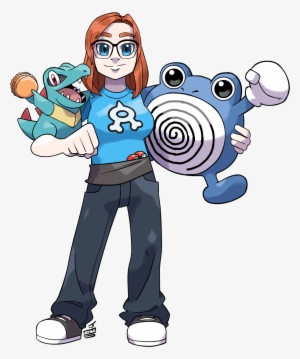 Arti Drew A Pokemon Trainer W/ Totodile And Polywhirl - Totodile Trainer In Pokemon