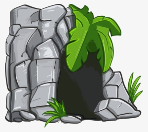 Cave, Stone, Rock, Fern, Paleozoic Era, Entrance - Clipart Cave