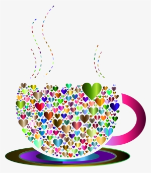 Prismatic Love Hearts Coffee By Lin Chu 5 Vector Royalty - Portable Network Graphics