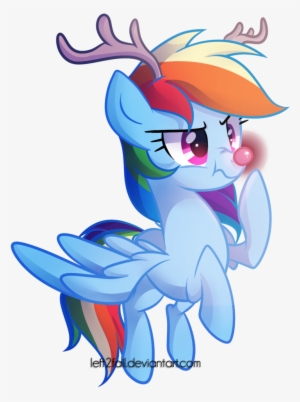 Rudolph Dash By Left2fail-d8aop6d - Merry Christmas Rainbow Dash
