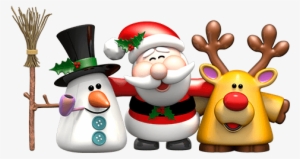 Snowman, Santa Claus And Reindeer Rudolph - Muñecos Navideños 2017 En Png