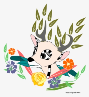 Free Aztec Boho Deer Head - Clip Art