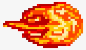 Pixel Transparent Fire Ball