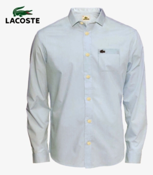~lacoste Bold Buttons Classic Long Sleeves Blue Shirt - Lacoste