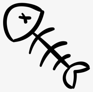 Fish Skeleton Hand Drawn Bones Comments - Fish Bones Cartoon