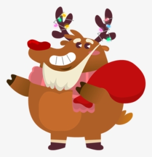 Rudolph The Fluffy Reindeer Stickers Messages Sticker-0 - Reindeer