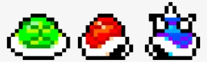Green Shell, Red Shel, Blue Shell - Mario Pixel Art Gif