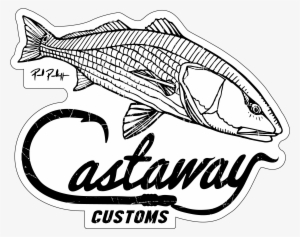 Redfish Logo Decal Castaway Customs - Line Art