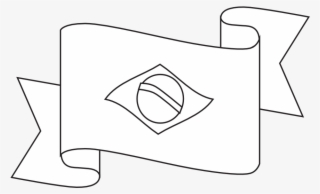 Brazil Ribbon Black White Line Art Hunky Dory Svg Colouringbook - Illustration